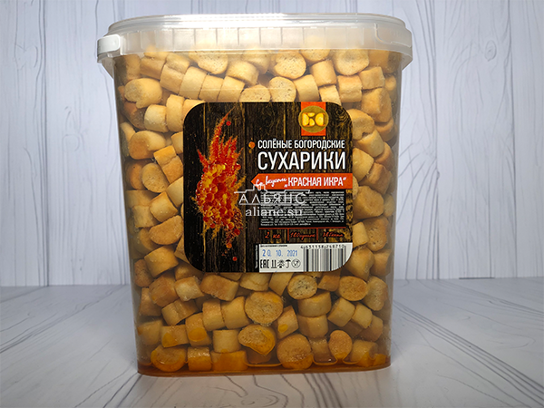 Сухарики с красной икрой в Троицке